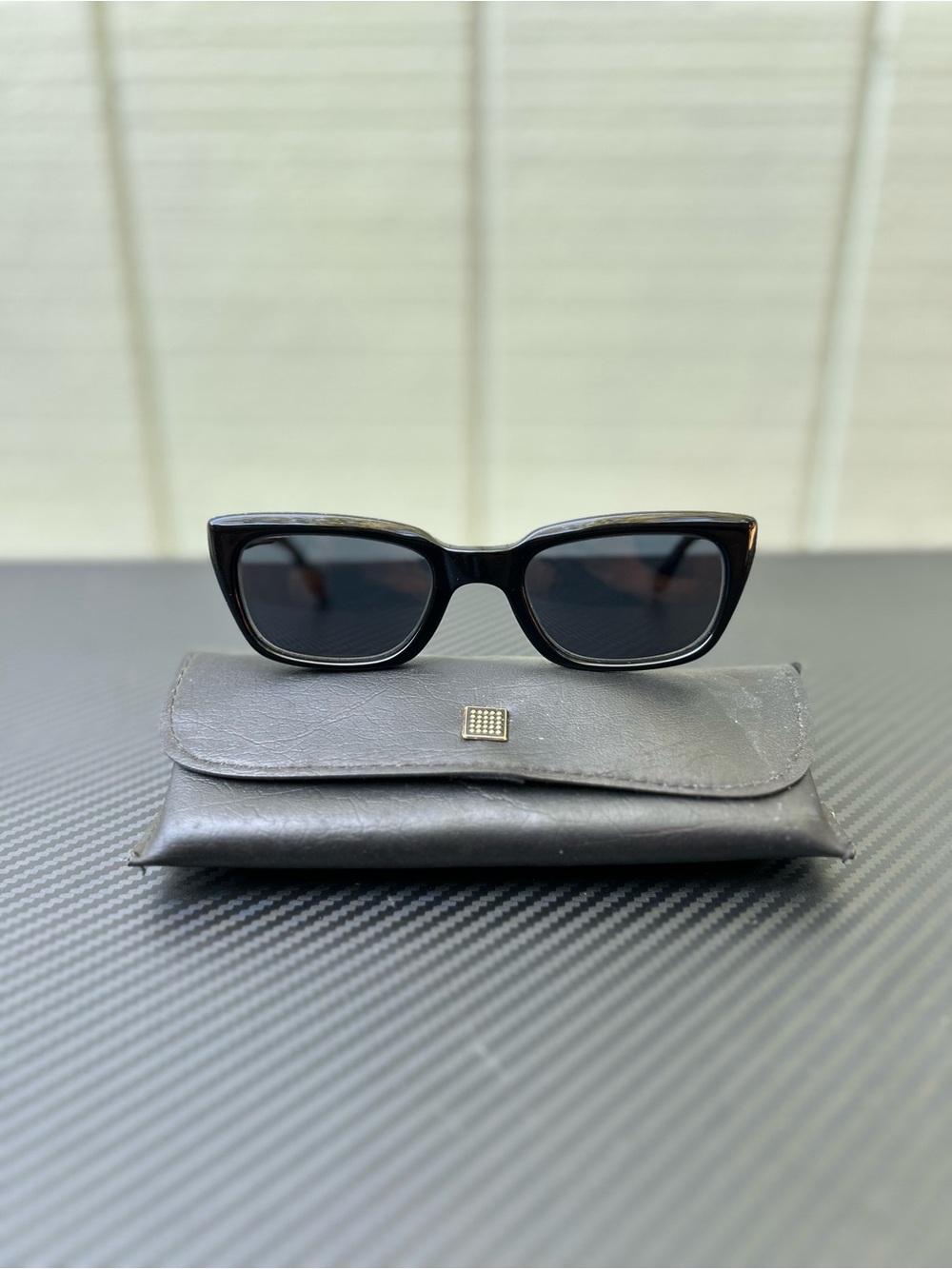 Rare Vintage Rodenstock Percy 145 Black Sunglasses Made in Germany w/ Case